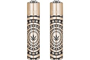 KSP PARTNERS LTD E-COMMERCE Clipper Metal Flint Lighter, Refillable, with Free Tin Box Gift Set, Pack of 1 (LEAVES PATTERN ROSE GOLD)