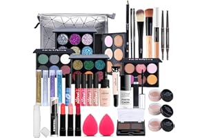 MKNZOME 37Pcs Kit de maquillage Complet, Polyvalent Ensemble de Cosmétique avec Fard à Paupières Palette Correcteur Fard à Joues Rouge à Lèvre pour Femme, Tout-en-un Mallette de Maquillage Beauté#3