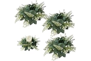 LDBKLGHJ Corona de Eucalipto Artificial, Planta Artificial Colgante Eucalipto Artificial y Corona Decorativa - Corona de Puerta para Decoración Primaveral, Ideal para Todas Las Estaciones y Eventos Festivos