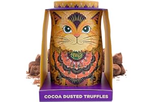 ‎MONTY BOJANGLES Monty Bojangles Flutter Scotch Cat Tin | Mit Kakao bestäubte Schokoladentrüffel, Katze in Savannengold – 135 g (Savanna Gold)