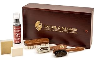LANGER & MESSMER EXKLUSIVE SCHUHMODE HEIDELBERG Langer & Messmer Mannheim - Cassetta per la pulizia delle scarpe, in legno