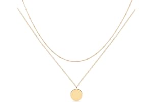 Jenosy Kette Layered Damen Kette mit Anhänger Damen Personalisierte Kette Gold Silber Damen Zarte Mehrreihige Halskette Hypoallergene 18K Vergoldete Kette Modeschmuck für Frauen und Mädchen