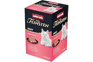 ANIMONDA VOM FEINSTEN vom Feinsten karma dla kotów mokra z sercami indyka (6 x 100 g), mokra karma dla kotów bez zbóż i cukru od animonda, świeże, mięsiste składniki