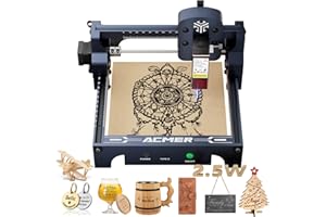 ACMER S1 Mini Laser Graviermaschine, 2500 mW Hochpräzision Laser Gravur Gerät, 130 x 130 mm Arbeitsfläche, ideal für DIY-Lasergravlerer auf Holz, Metall, Acryl und Leder, DIY-Laserschneider, Blau