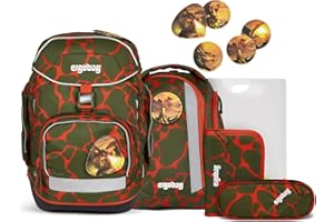 ergobag Pack Set ergonomischer Schulranzen flexibel 6-teilig Set 1. Klasse Grundschule für Mädchen und Jungen