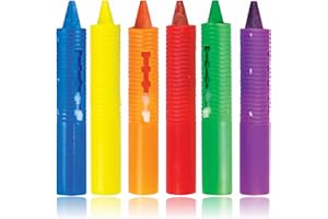 AZEEZ Plastic Crayons For Kids Bath Crayons Non Toxic Multi Colored Washable Pencil Crayons Set For Children To Write On Baths And Tiles Develop Creativity And Imagination In Toddlers (Pack Of 6)