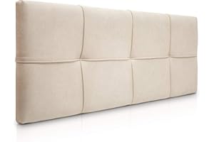 SUEÑOS ZZZ SUENOSZZZ-ESPECIALISTAS DEL DESCANSO Cabecero de Cama tapizado, Modelo Square para Camas de 150 (160 x 57 cm) Tela Beige