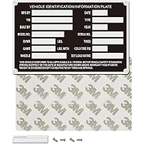 Pre-Engraved TRAILER VIN ID PLATE DATA TAG SERIAL MODEL NUMBER - Foto 9