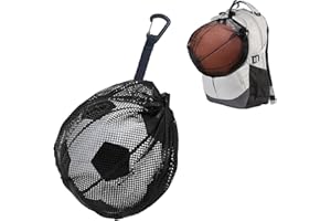 SZZETK Wilson Borsa per Palloni, Borsa da Basket con Cavo, Zaino per Palla Portatile, Borsa da Basket Basketball Mains Borse, Ball Sack, Accessori per Palla Portatile da Tennis, nero