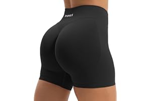 JOYSPELS Scrunch Butt Sport Gym Shorts Damen, V Förmige Bund Kurze Sporthose Damen Radlerhose High Waist Booty Shorts Po Push Up