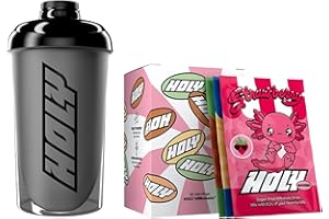 HOLY ENERGY Kit de démarrage HOLY Milkshake - 3x5 variétés - avec vitamines B, C et D et arômes 100% naturels - sans sucre, sans caféine et végétalien - poudre pour milkshake hypocalorique, shaker inclus