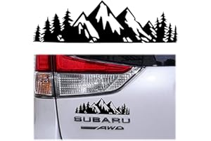 PEWCAY Decalcomanie Adesive Montagne per Auto, Adesivi Universali per Carrozzeria, Decorazioni Camper e Roulotte, Design Nero Bianco Albero Montagna, Facili da Applicare(Nero)