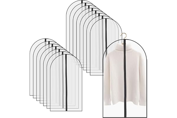 Sinjeun 15 stycken 60 x 100 cm klädskydd med dragkedja, klädpåse klädpåsar förvaring klädpåsar för kostymer och kläder