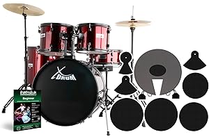 XDrum Rookie 22'' Fusion Batterie Ruby Red plus Set de Sourdines