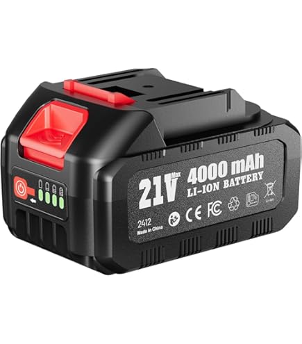 21V 18V Lithium Battery Replacement For 4.0Ah Fast Charging Battery Pack Smart Chip Compatible Cordless Drills Saws Dual Voltage Overload Protection Ten
