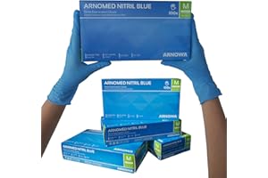 ARNOMED Nitril rękawiczki jednorazowe, rozm. M, bez talku, bez lateksu, 100 sztuk/pudełko, niebieskie rękawiczki nitrylowe, w rozm. S, M, L i XL