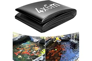 4 x 6 m dammfoder, HDPE-dammfoder, 0,2 mm tjocklek, UV-beständig och lätt att skära dammfilm, för trädgårdsdamm, fiskdammar, sköldpaddsdammar, fontäner, vattningsdammar, höjda sängar