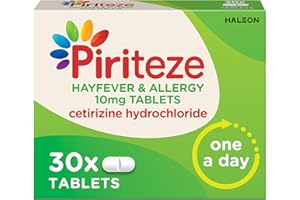 Piriteze Hayfever & Allergy Antihistamine Tablets, Allergy Relief, Cetirizine, 30s