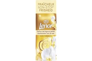 Lenor Parfum de Linge en Perles pour Lessive, 16 Lavages, Ambre et Orchidée, Fraîcheur Non-stop jusqu'à 12 Semaines de Stockage