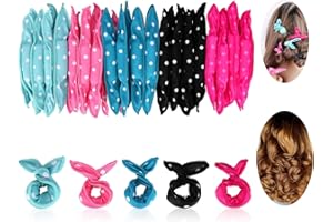 Locisne 40pcs=5Color*8pcs Espuma de rulos de esponja espuma flexible,Sin calor Rizadores cabello Almohada mágica Rodillos suaves Cuidado del cabello Herramientas bricolaje para peinar cómodas dormir