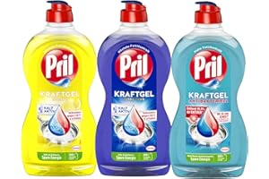 Pril Geschirrspülmittel Probier Set, mit zwei kraftgelen Zitrone und Ultra Plus & Pril Antibakteriell (3 x 450 ml)