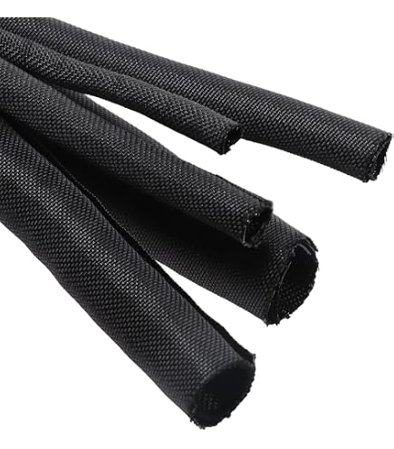 Heat Resistant Split Braided Wire Loom , Wire And Cable Sleeving Custom Size