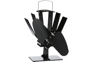Ecofan Original Mini, 815CAXBX, Classic Styled, Heat Powered Wood Stove Fan, 85 CFM, Black 16.5cm Blade