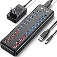 WENTER 11 Porte Hub USB 3.0,1.5M USB Hub 3.0 Alimentato con 7 Trasmissione Dati e 4 Carica e Compatibile MacBook,Windows,Linu