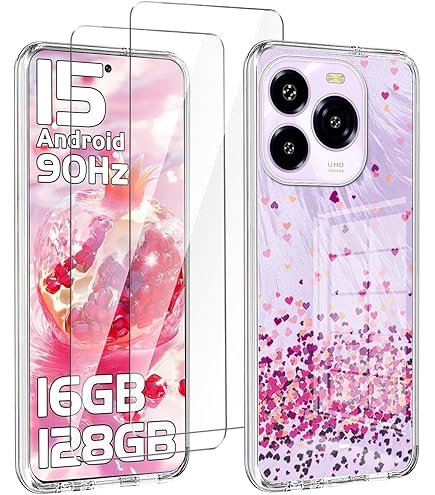 YAMCCCSE Coque Pour Oukitel C51 Avec Cordon De Collier, Cover Transparente Silicone TPU Bumper Etui Housse Avec Cordon Réglable Téléphone Lanyard Case Collier – Noir