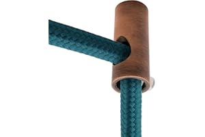 Amarcords - 2 Decentratori verticali pressacavo e fermacavo in alluminio con regolazione cavo a vista per lampade e sospensioni a discesa verticale - Bronzo