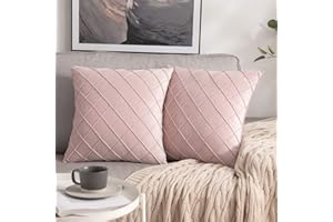 MIULEE 2 Piezas Funda de Cojines Terciopelo Suave Sólido Funda de Almohada Moderna Duradera Decoración para Habitacion Sofá Comedor Cama Dormitorio Oficina Sala de Estar Rosa 45x45cm