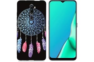 HopMore Compatible con Funda OPPO A9 2020 / A5 2020 Negro Silicona Blando Antigolpes Dibujos Bonita Carcasas OPPO A5 2020 Case Resistente Gracioso TPU Cover Linda Fina - Atrapasueños