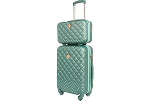 CABIN GO 5590 Set 2 Valigie Trolley Viaggio Rigide ABS, Bagaglio a Mano e da Stiva, Trolley rigido con ruote girevoli 55x40x20 e Bagaglio a Mano rigido 35x27x16 Ryanair Alitalia EasyJet