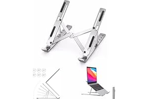 UTILIA COMMERCE Supporto Tablet 10-16", Lega in Alluminio, PC Portatile, Ergonomico, Regolabile in 7 Livelli, Compatibile con laptop stand e Notebook