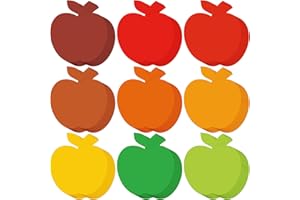 GEYEE 108 Pcs Apple Cutouts Fall Classroom Decor Assorted Color Apple Cutouts for Thanksgiving Fall Bulletin Board Wall Decoration Teacher Kids DIY Craft Projects Fall Theme Party Supplies