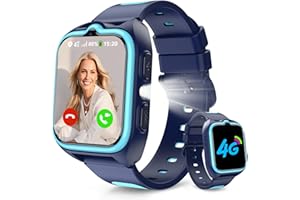 Baolubao Smartwatch Kinder mit SIM-Kartensteckplatz, LBS+WLAN+GPS-Tracker, Uhr Unterstützt 4G, Taschenlampe, SOS Notruf, Telefonanruf, Sprachchat, Schulmodus, IP 67, Kinderuhr für Mädchen und Junge