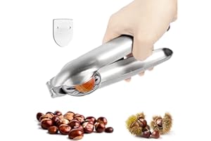 Taekooki Kastanie Schneider Maroni Clip, Edelstahl Kastanienöffner Maronizange Maronen Schneider Kastanie Messer Kastanienmesser Maronischneider, Chestnut Cutter für Walnüsse Kastanien Nüsse Silber