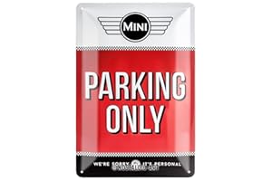 Nostalgic-Art Plaque Vintage Mini – Parking Only Red – Idée de Cadeau pour Les Fans de Voitures, en métal, Design Retro pour la décoration, 20 x 30 cm