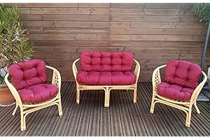 ‎MAYAADI-HOME Mayaadi-Home Gartenbankauflagen 6 teiliges Sitzkissen-Set Sitzpolster für Gartengarnitur Set Steve Bordeaux JCG1