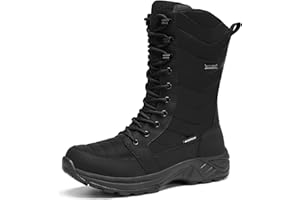 SHULOOK Winterstiefel Damen wasserdicht gefüttert Warm Winterschuhe Schneestiefel Reißverschluss rutschfeste Winterboots Hohe für Wandern Arbeiten Camping Stiefel Damen