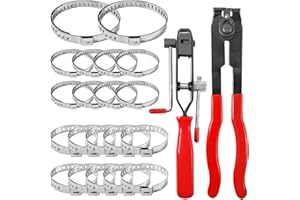 QUVBKZ 22 piezas Juego de Abrazaderas Metalicas para Tubos, Sargentos de Apriete Metal Ajustables, Alicates Abrazaderas Coche Tenazas Herramienta, Adecuadas para la Mayoría de los Automóviles