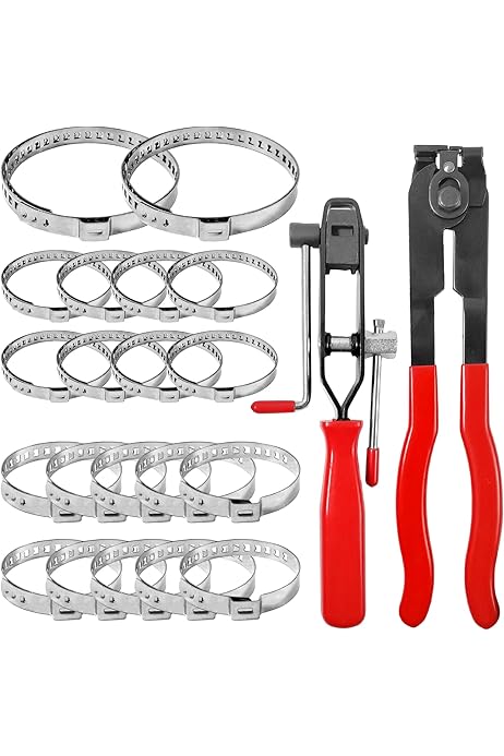 Set Di 2 Pinze Per Tubi Flessibili Con Collo Dritto Fascette - Foto 12