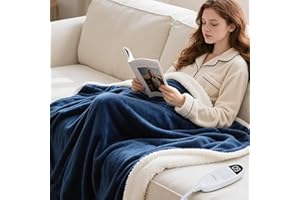 Olycism Manta Termica Electrica 130 * 160cm Manta Termica 9 Niveles De Calor y Temporizador De Apagado Automático De 10 Velocidades y Pantalla Led Mantas Electricas