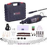 Rotary Tool Kit, GOXAWEE 130W Multi-Functional Mini Grinder Set with 140 Accessories (Keyless Chuck & Flex Shaft) Varible Spe