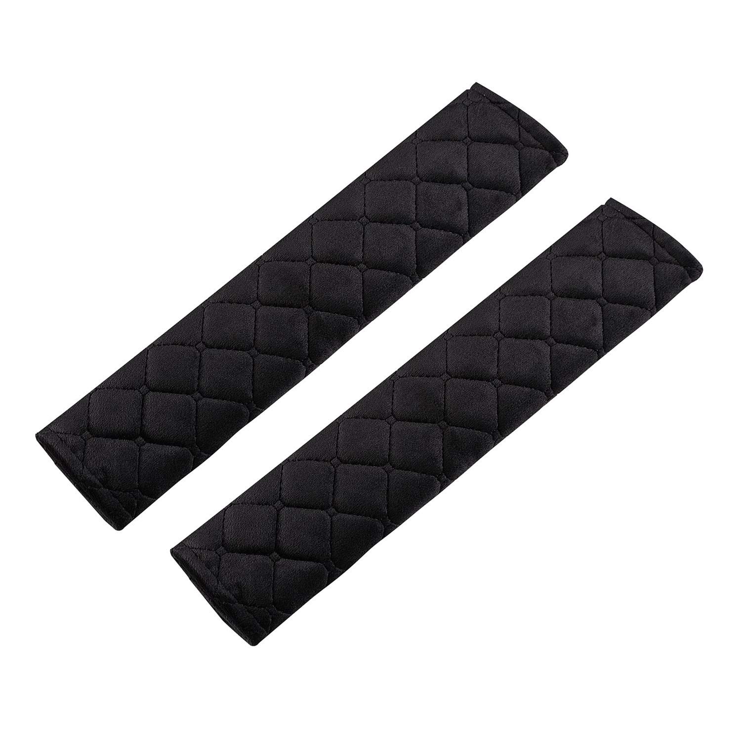 URAQT Autogordelbescherming, afneembaar veiligheidsgordelkussen, 2 stuks, autostoelen, comfort, reispads voor volwassenen en kinderen (zwart)