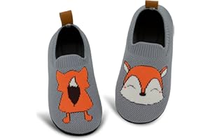 qpyysz Hausschuhe Kinder Junge Mädchen Turnschläppchen Jungen Barfuß Kinder Hausschuhe Einhorn Dino Fuchs Pantoffeln Atmungsaktive Rutschfest Lauflernschuhe