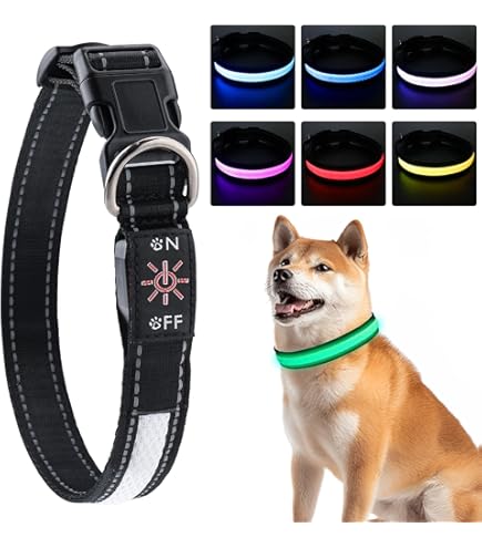 Collare Luminoso Per Cani Ricaricabile USB - LED Impermeabile Con 3 Modalità, Taglia M - Foto 10