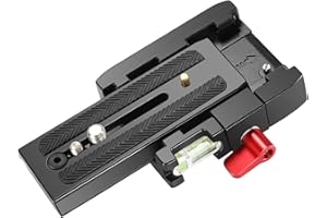 Neewer Profesjonalny adapter do szybkiej płyty ze stopu aluminium ze śrubą 1/4 3/8 cala do kamery DSLR, statywu, monopod, kompatybilny z Manfrotto 501HDV 503HDV 701HDV 577/519/561/Q5 (czerwony)