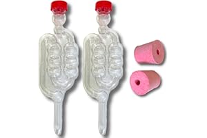 COSY TREAT CLUB 2 Pack Airlocks and Bored Rubber Bungs for Home Brew,Essential Kit for Wine,Mead,Beer,Cider Fermentation,Designed for Use with 1-Gallon Glass Demijohns,Ideal Equipment for Winemaking,Mead Crafting