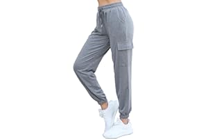 Bresdk Pantaloni Sportivi Donna Leggeri Pantaloni Tuta Cotone Larghi Comodi Jogging Fitness Sport Casual Pantalone Tasche Cargo